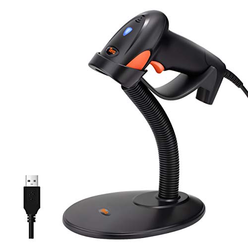 Tera Pro Extreme Leistung 1D Laser Schnelle Geschwindigkeit Barcode-Scanner USB Wired Kabelgebunden Schnelles & Präzises Scannen für Ultralange Barcodes mit Intelligenter-Ständer Plug and Play, 6900 von Tera