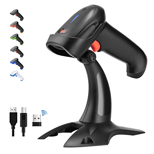 Tera Pro kabelloser 2D-Barcode-Scanner, Bluetooth, QR-Code-Leser mit Ständer, 2.200 mAh, schnelles und präzises Scannen, HW0002 von Tera