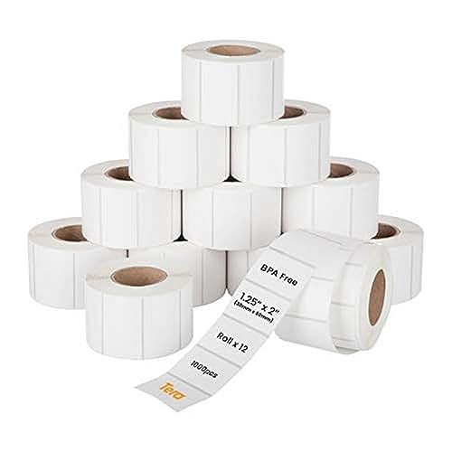 Tera Versandetiketten 30 x 50 mm, 12.000 Labels, BPA-Frei, Selbstklebend, Adressetiketten mit Gratis-Etiketten für Zerbrechliche Waren von Tera