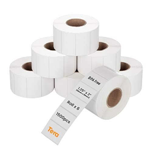 Tera Versandetiketten 30 x 50 mm, 9000 Labels, Selbstklebend, BPA-frei, 6 Rollen Tera Versandetiketten 30 x 50 mm, 9000 Labels, Selbstklebend, BPA-frei, 6 Rollen von Tera