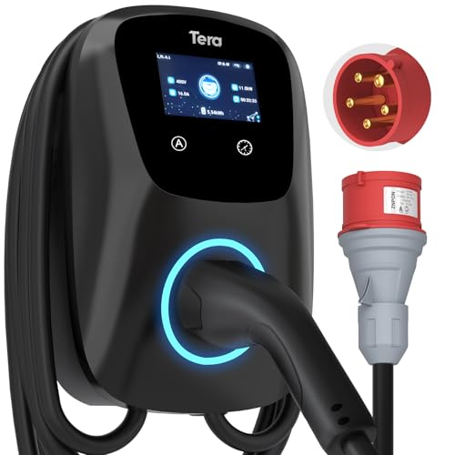 Tera Smart EV Ladegerät Typ 2 Wallbox mit APP 11kW 16A 400V CE&TÜV mit Wlan & Bluetooth 7m Ladekabel mit Ladegerätehalter Heim Wallbox CEE 3-Phasen Stecker für EVs & PHEV W01 Schwarz Tera Smart EV Ladegerät Typ 2 Wallbox mit APP 11kW 16A 400V CE&TÜV mit Wlan & Bluetooth 7m Ladekabel mit Ladegerätehalter Heim Wallbox CEE 3-Phasen Stecker für EVs & PHEV W01 Schwarz von Tera