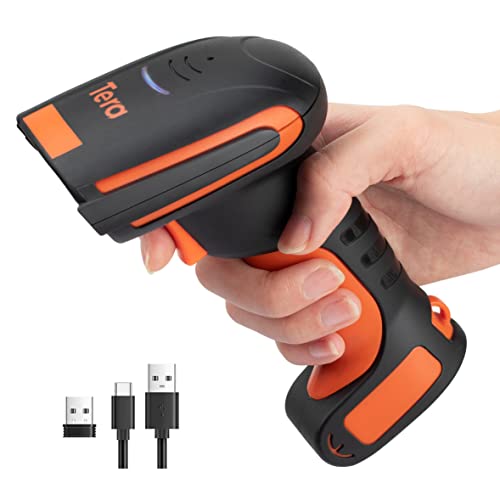 Tera Wireless Barcode Scanner 1D Laser Barcode Reader Bluetooth 2.4GHz Wireless USB-C Handheld Scanner Model L8100 von Tera