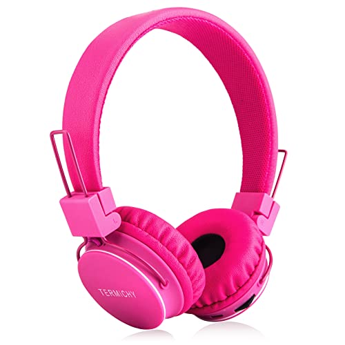 Termichy Bluetooth Kopfhörer Kinder mit 93dB Lautstärkebegrenzung, Faltbare Tragbare Leicht kopfhoerer Kabellos mit Audio Kabel On-Ear Drahtloser Kopfhörer Musik Shareport, Eingebautem Mikrofon (Rosa) von Termichy