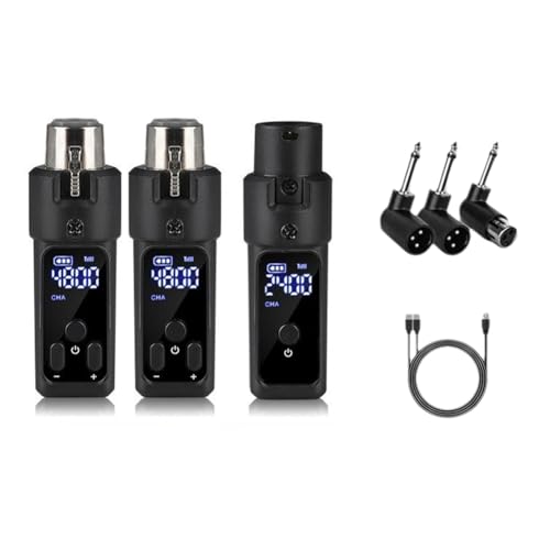 Terphadp UHF-Funkmikrofonkonverter, Wiederaufladbarer XLR-Sender und -Empfängermikrofon für Kapazitives 48-V-Mikrofon Terphadp UHF-Funkmikrofonkonverter, Wiederaufladbarer XLR-Sender und -Empfängermikrofon für Kapazitives 48-V-Mikrofon von Terphadp