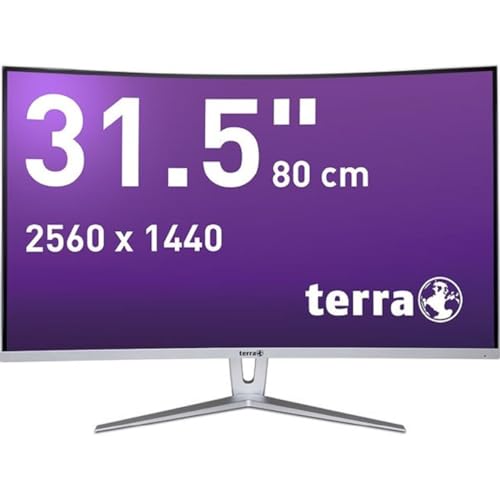 Terra LCD/LED 3280W V3 Silver/White Curved USB-C HDMI Monitor DisplayPort WQHD 2560x1440 Advanced VA AMD FreeSync Flicker-Free Rahmenloses Design von Terra