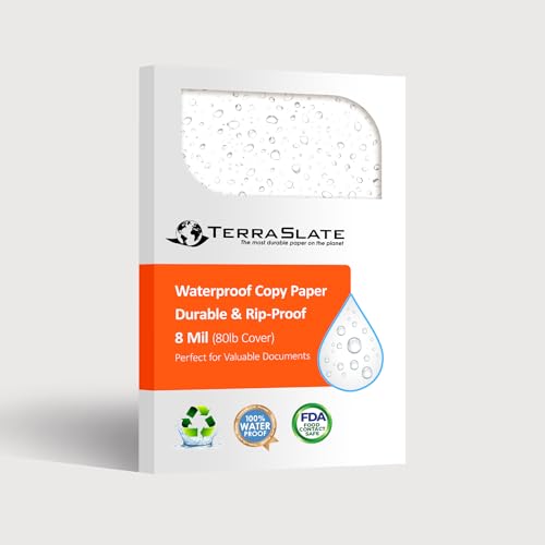 TerraSlate Paper 1 25 Blatt Packung 7 Mil Wasserdichte Laser-Drucker/Kopie - Brief Größe 8,5 "X 11" von TerraSlate Paper