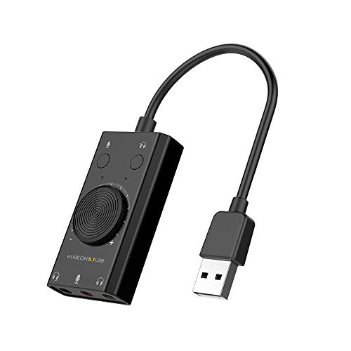 TerraTec AUREON 5.1 USB Externe Soundkarte 2 in 1 USB Stereo Sound Card Adapter mit Lautstärkeregler und Volume Kontrolle Plug & Play für PC, Notebook, Tablet, MacBook von TerraTec