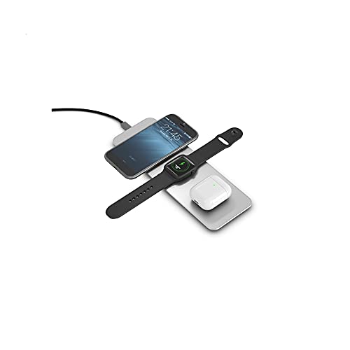 TerraTec ChargeAir All Wireless Charger Ladepad, Kabellose 10W QI Ladestation, Kompatibel mit 12/11/11 Pro/11 Pro Max/XS MAX/XR/XS/X/8/8+, Galaxy Note 10/S10e/S10/S9, Apple Watch, AirPods - silver von TerraTec