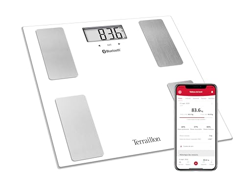 TERRAILLON Personenwaage SMART CONNECT - BMI - 8 Benutzer - Bluetooth Low Energy - Kapazität 160Kg - Weiß von Terraillon