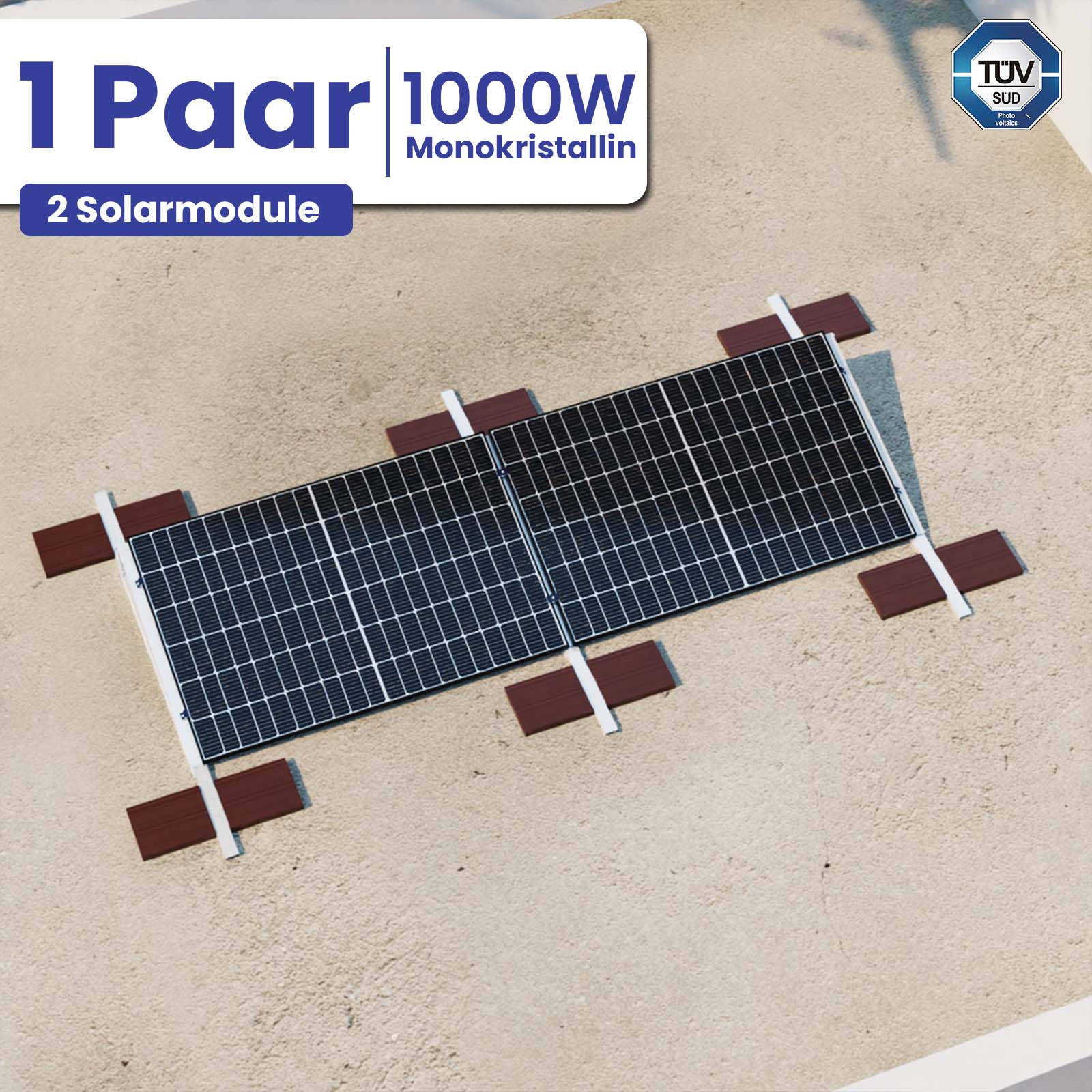 1000W Balkonkraftwerk Komplettset inkl. 500W Solarmodule, Hoymiles HMS-800W-2T Upgradefähiger WIFI Wechselrichter, 3M Schukostecker und Aufständerung 1000W Balkonkraftwerk Komplettset inkl. 500W Solarmodule, Hoymiles HMS-800W-2T Upgradefähiger WIFI Wechselrichter, 3M Schukostecker und Aufständerung von Terralumen GmbH