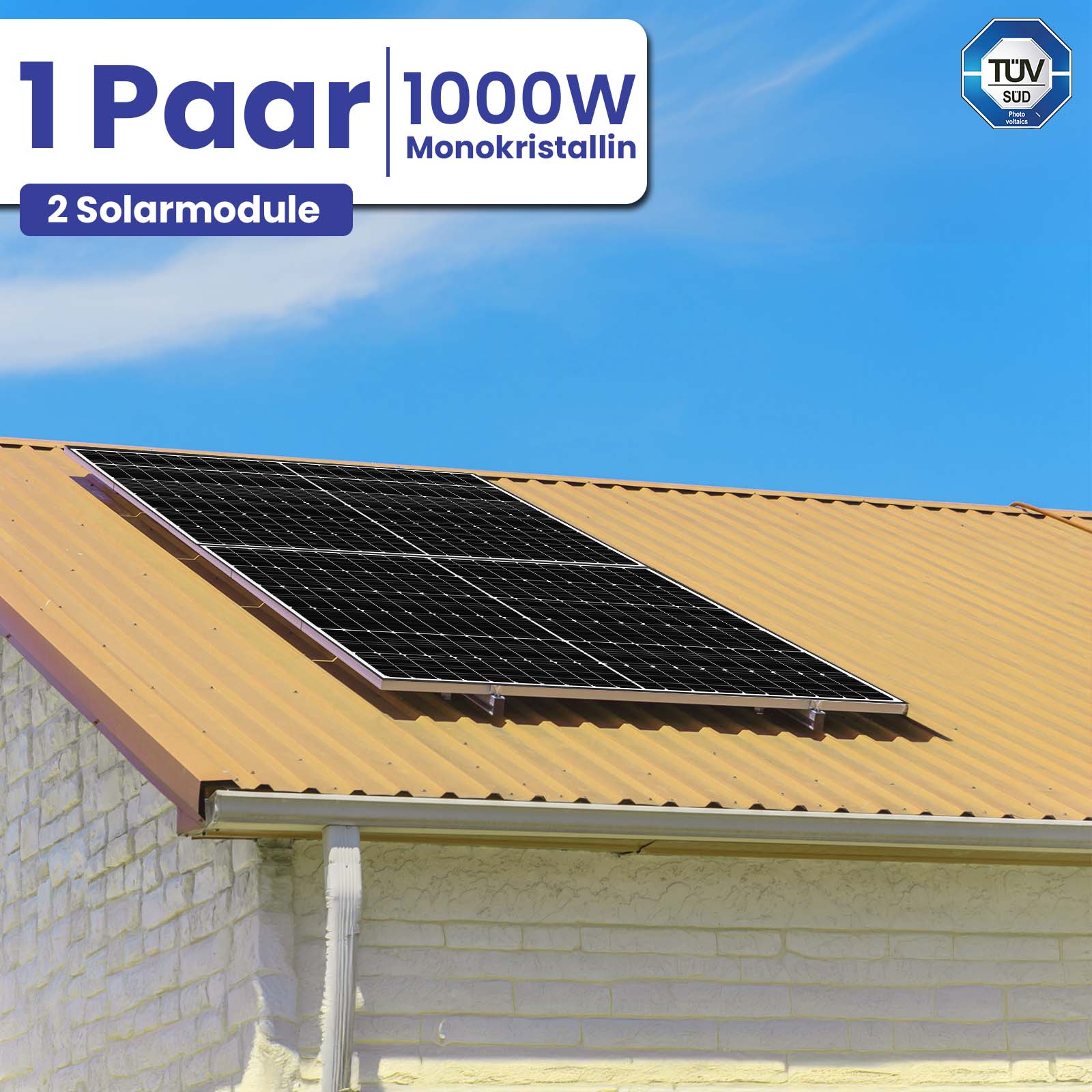 1000W Balkonkraftwerk Komplettset inkl. 500W Solarmodule, Hoymiles HMS-800W-2T Upgradefähiger WIFI Wechselrichter, 3M Schukostecker und Stockschrauben 1000W Balkonkraftwerk Komplettset inkl. 500W Solarmodule, Hoymiles HMS-800W-2T Upgradefähiger WIFI Wechselrichter, 3M Schukostecker und Stockschrauben von Terralumen GmbH