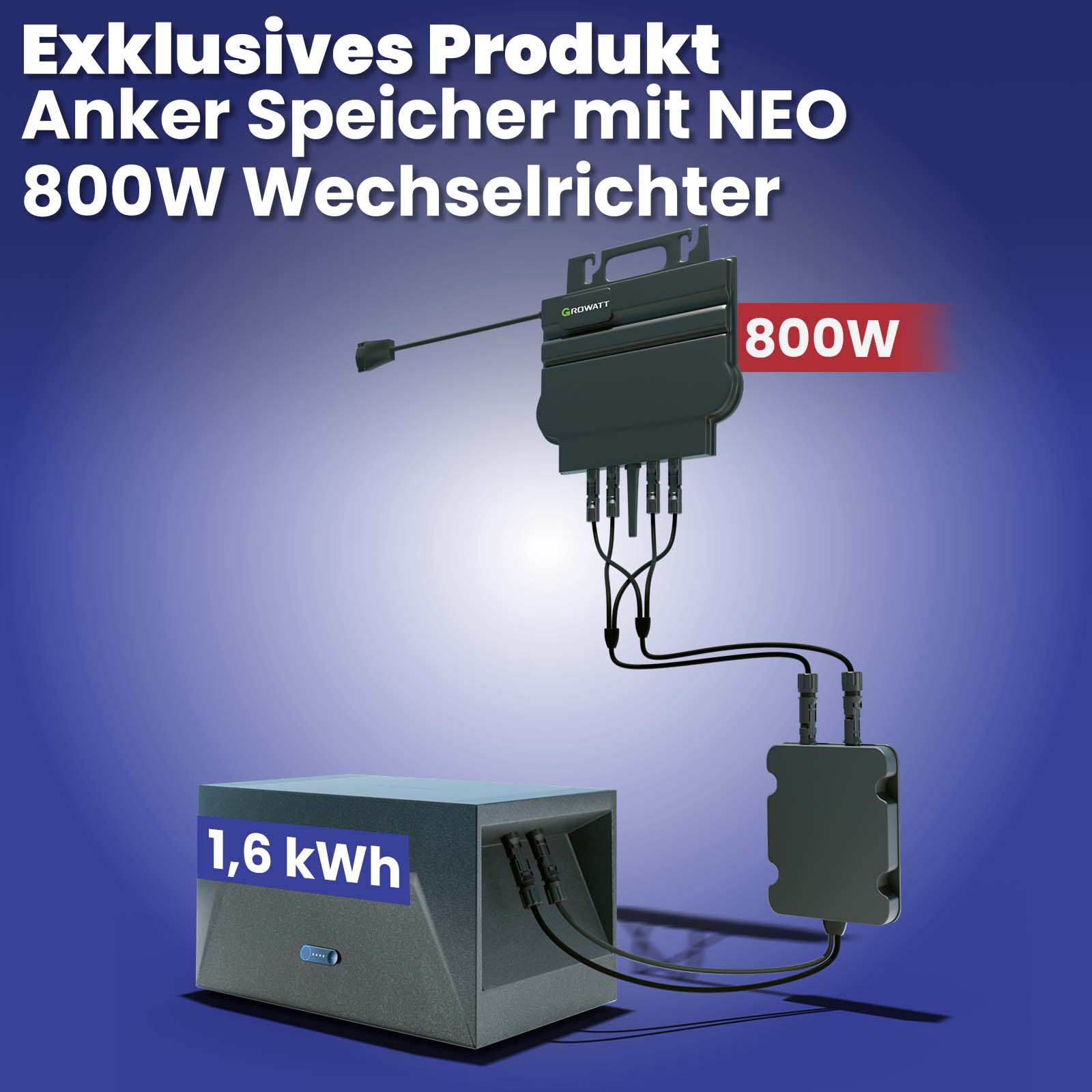 Anker SOLIX Solarbank E1600 Solarspeicher 1600Wh mit Growatt NEO-800M-X Wechselrichter WIFI und Anschlusskabel Anker SOLIX Solarbank E1600 Solarspeicher 1600Wh mit Growatt NEO-800M-X Wechselrichter WIFI und Anschlusskabel von Terralumen GmbH