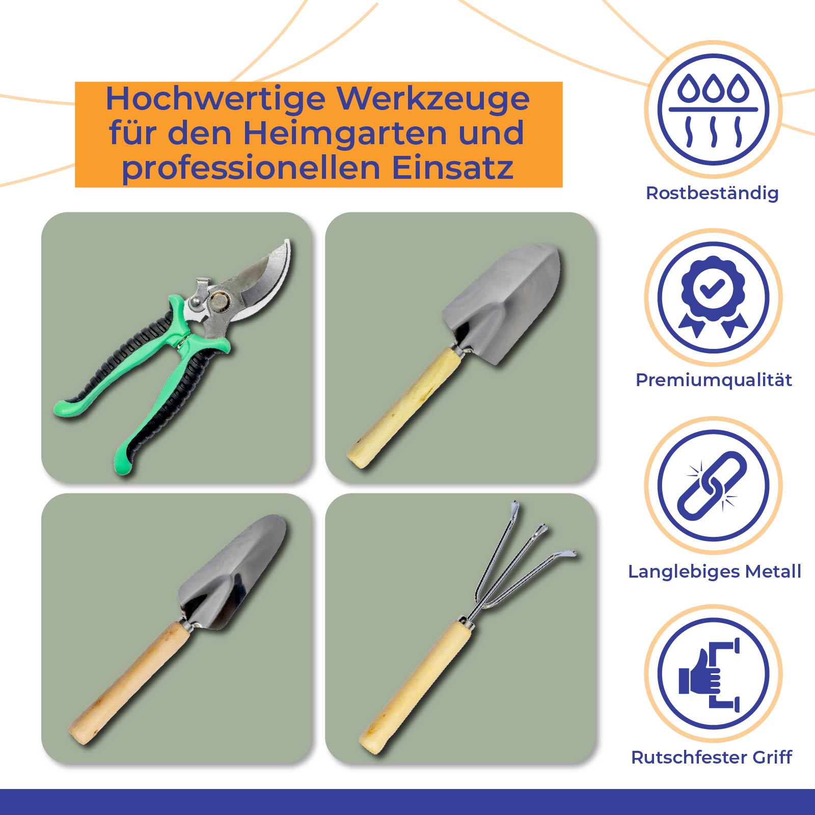 Gartengeräte Set für die Gartenbau | Gartenwerkzeuge | Gartenpflege Set 6-teilig mit Tasche Gartengeräte Set für die Gartenbau | Gartenwerkzeuge | Gartenpflege Set 6-teilig mit Tasche von Terralumen GmbH