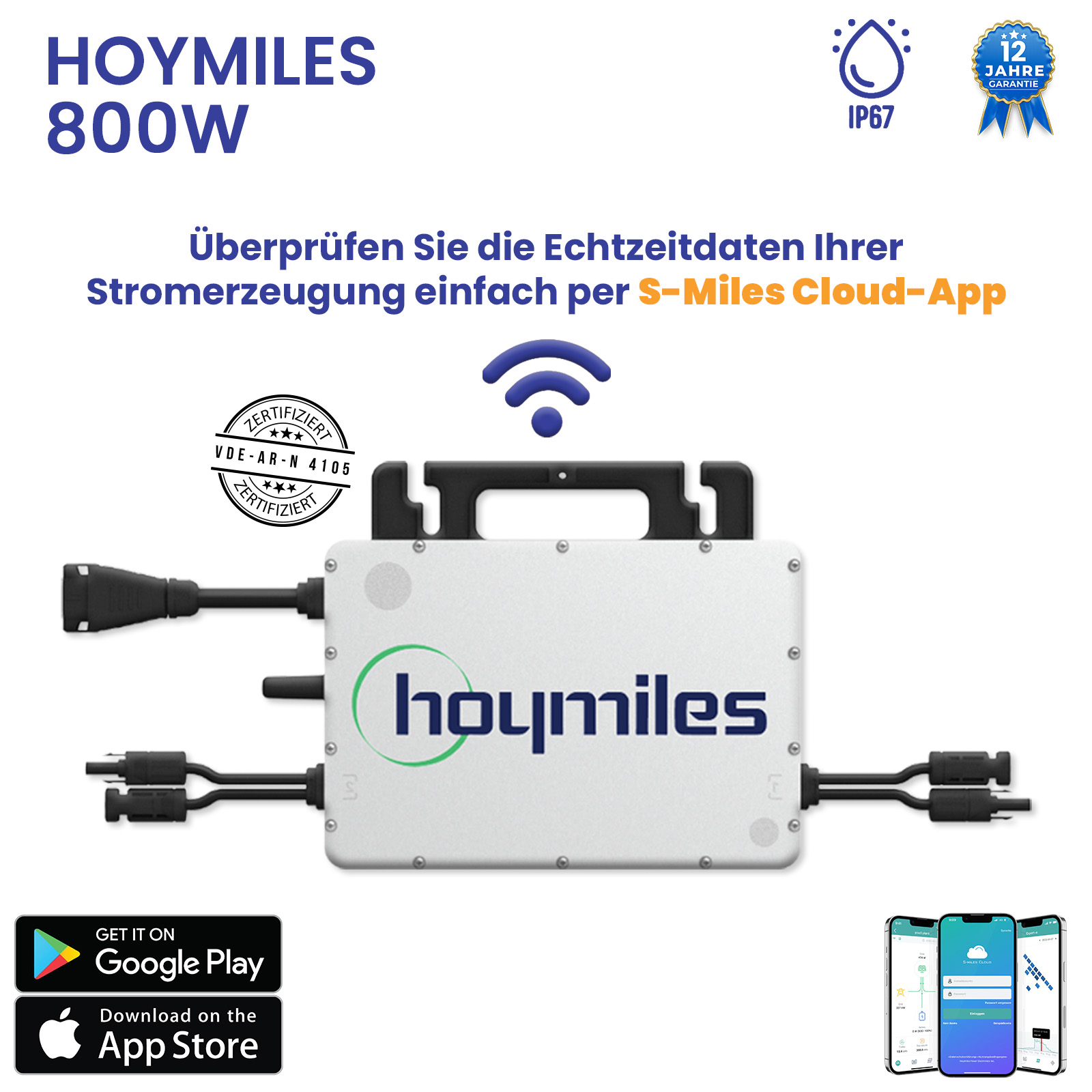 Hoymiles 800W Balkonkraftwerk WIFI Microwechselrichter Hoymiles 800W Balkonkraftwerk WIFI Microwechselrichter von Terralumen GmbH