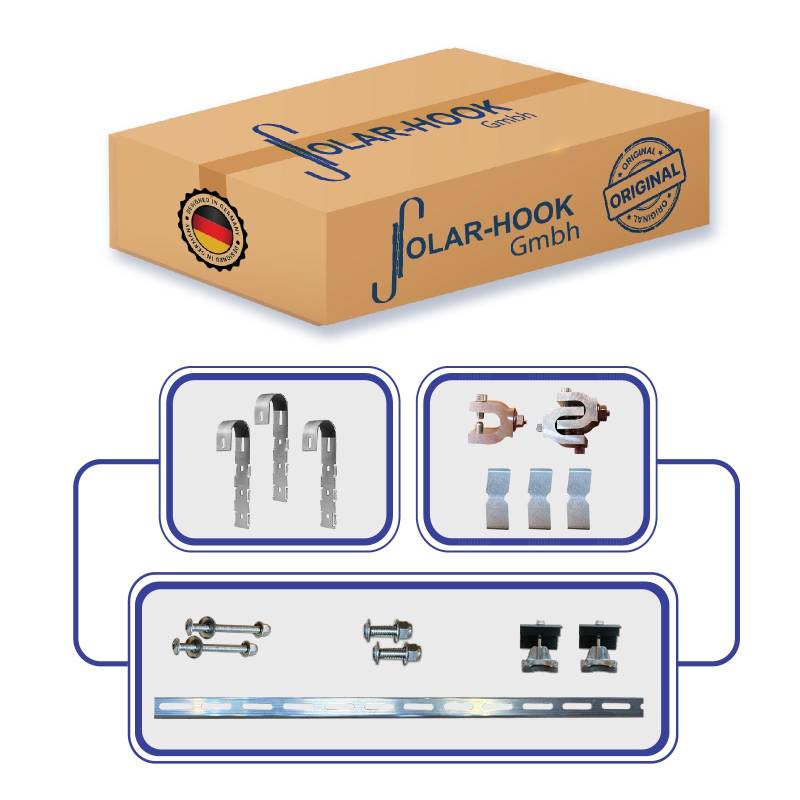 SOLAR-HOOK für 'runde' senkrechte Geländerstäbe / Sprossen für 1 Modul von Terralumen GmbH