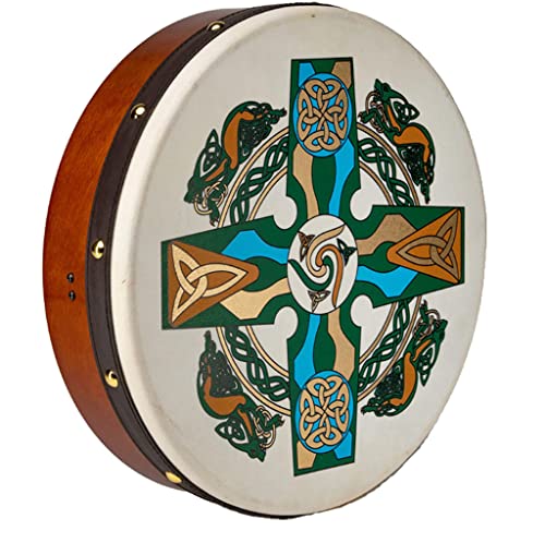 Traditioneller irisch-keltischer Bodhran mit Schlägel und DVD, 30,5 cm, handgefertigt in Irland Traditioneller irisch-keltischer Bodhran mit Schlägel und DVD, 30,5 cm, handgefertigt in Irland von Terrapin Trading