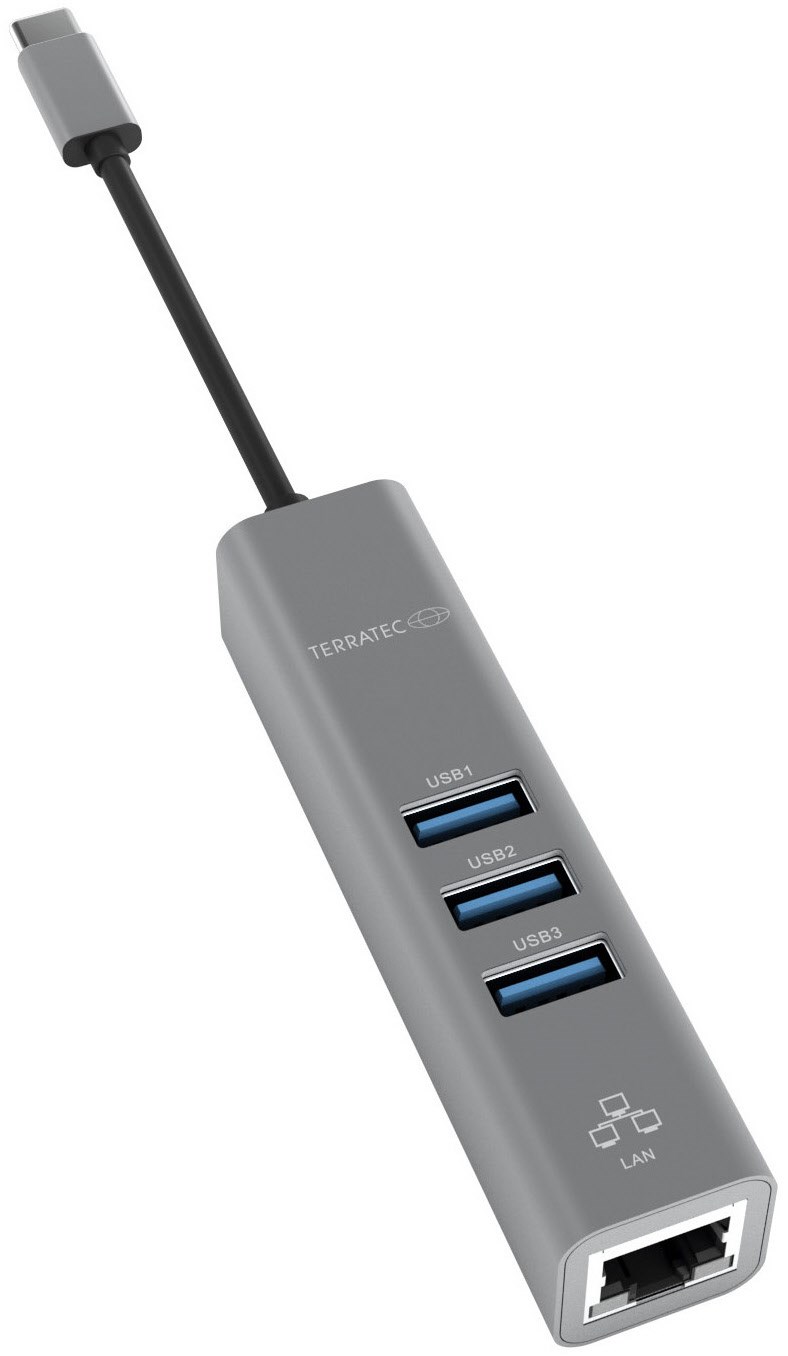 Connect C2 USB Type-C Adapter mit Gigabit LAN, USB 3.0 Hub Connect C2 USB Type-C Adapter mit Gigabit LAN, USB 3.0 Hub von Terratec