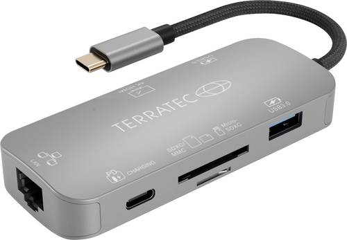 Terratec CONNECT C8 USB-C® (USB 3.2 Gen 2) Multiport Hub Grau von Terratec