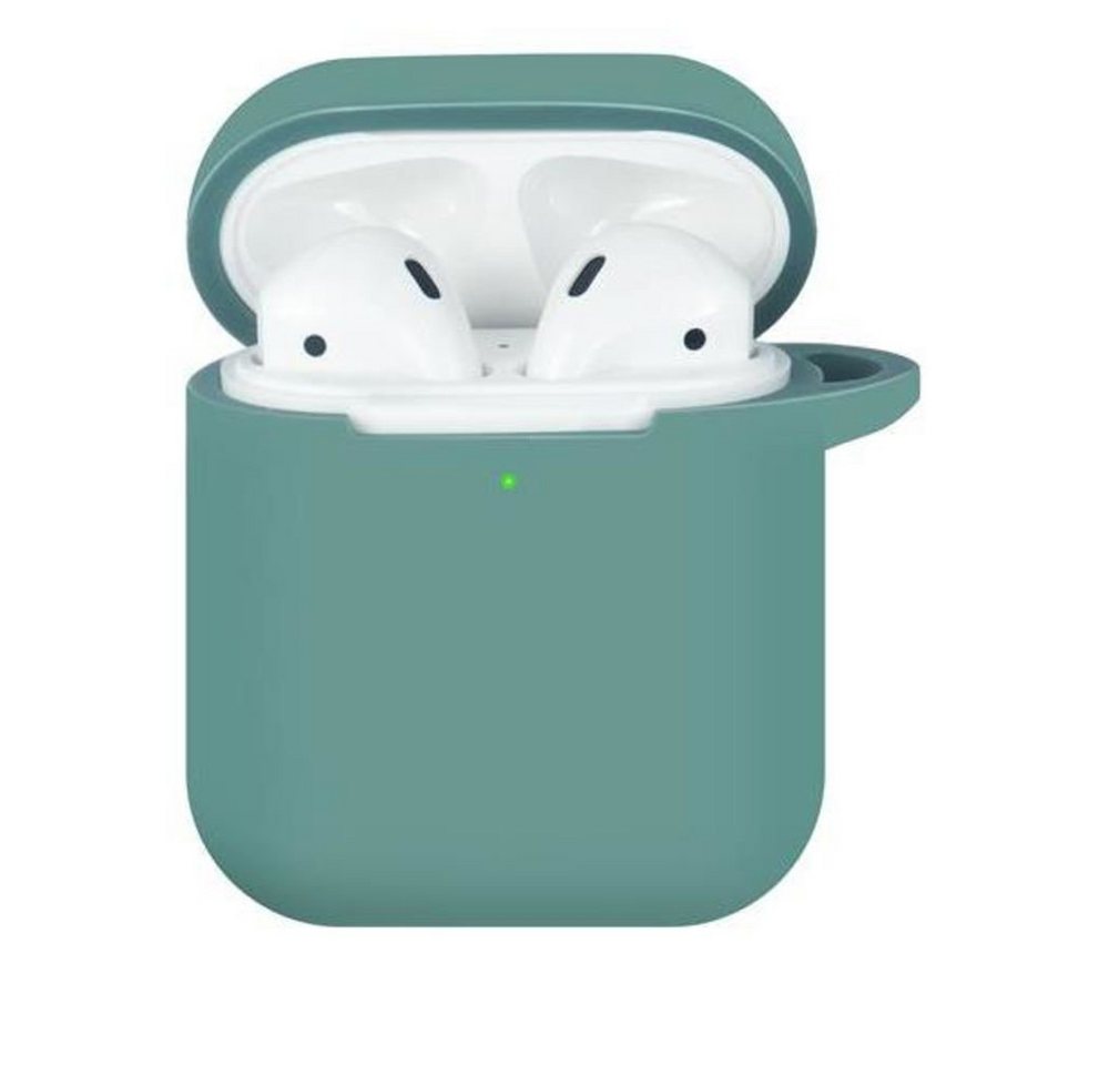Terratec Kopfhörer-Schutzhülle AirBox Midnight Green, Case, Schutzbox, Kopfhörerbox, Aufbewahrungsbox, Aufbewahrungshülle, kabellose Aufladung, für Apple AirPods von Terratec