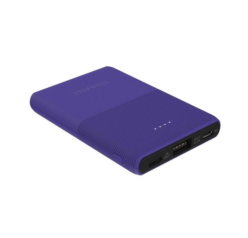 Terratec P50 Pocket Liberty Powerbank, mobiles Ladegerät, Smartphone, Tablett laden, violett, 5000 mAh von Terratec