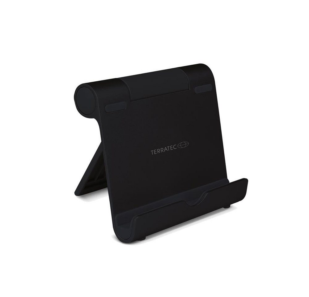 Terratec iTab S Schwarz Tablet-Ständer, (Tablet Smartphone Ständer, Größe S, Aluminium, Standfuß Handy Halter, schwarz) von Terratec