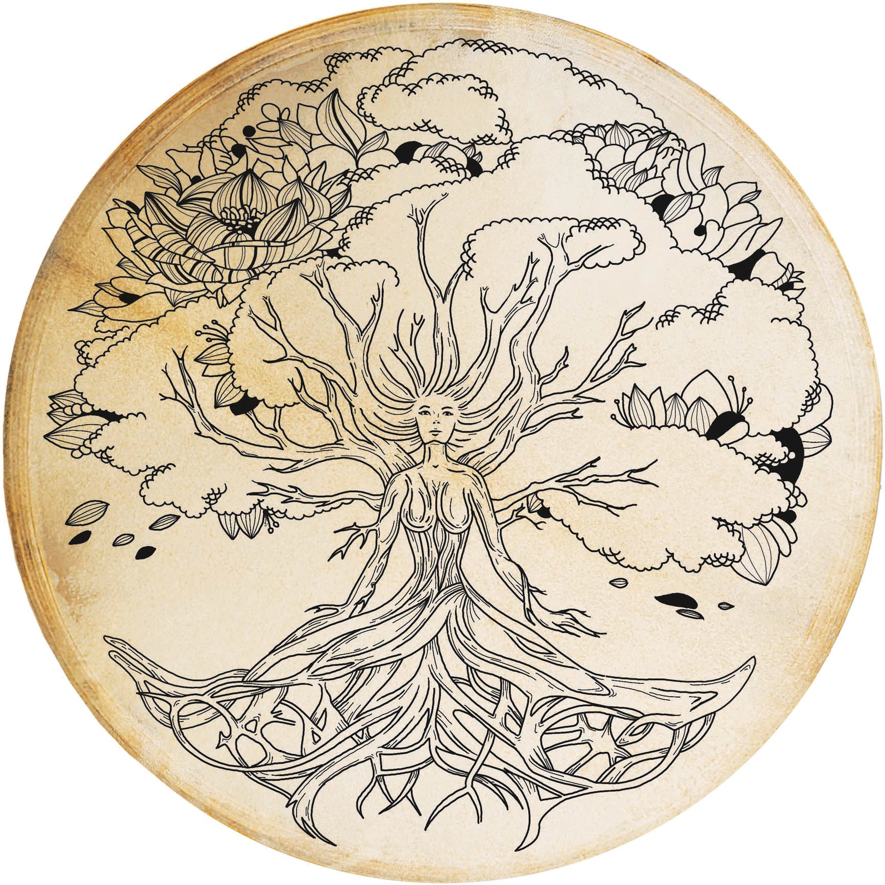 Terré percussion Shaman Drum Lady of the Wood - Goat 50cm Frame Drum Terré percussion Shaman Drum Lady of the Wood - Goat 50cm Frame Drum von Terré percussion