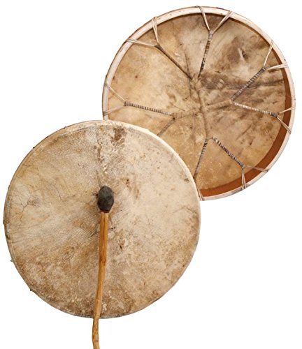 Shamandrum Ø 50 cm Rahmentrommel Rund Rinderhaut - im MYSEVENDO Set - Shaman Drum inkl. Stick von Terré