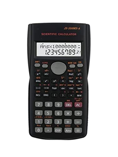 Wissenschaftlicher Taschenrechner für Ingenieurwesen, geeignet für Schule und Unternehmen, Schwarz 240 Funktionen mit Hardcase Verschluss von Terryshop74