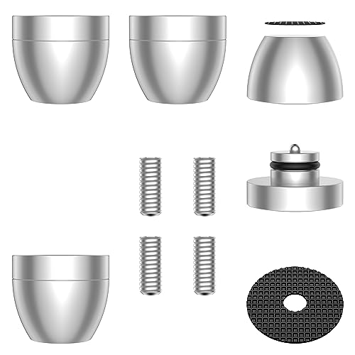 Tertullus 4 Stück Lautsprecher Füße Schwarz Dämpfer Aluminium Lautsprecher Absorber Füße Mit Stoßdämpfende Kugel,Schwingungsdämpfer Mit 4×Schrauben+8×Rutschhemmende Pads Selbstklebend (IF3033S-Silver) Tertullus 4 Stück Lautsprecher Füße Schwarz Dämpfer Aluminium Lautsprecher Absorber Füße Mit Stoßdämpfende Kugel,Schwingungsdämpfer Mit 4×Schrauben+8×Rutschhemmende Pads Selbstklebend (IF3033S-Silver) von Tertullus