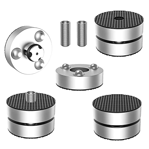 Tertullus 4er Set Lautsprecher-Füße Resonanzdämpfer Aluminium Füße Audio Dämpfer Shock Absorber Schwingungsdämpfer mit stoßdämpfende Perle für Lautsprecher und Geräte (IF4023S-Silver) von Tertullus