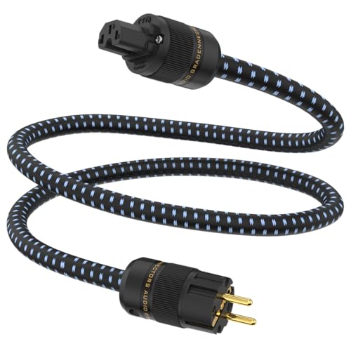 Tertullus HiFi High End Netzkabel C15 Stromkabel HiFi Audio kaltgerätekabel Mit Schukostecker & Kaltgerätestecker (P25, 1.5m) von Tertullus