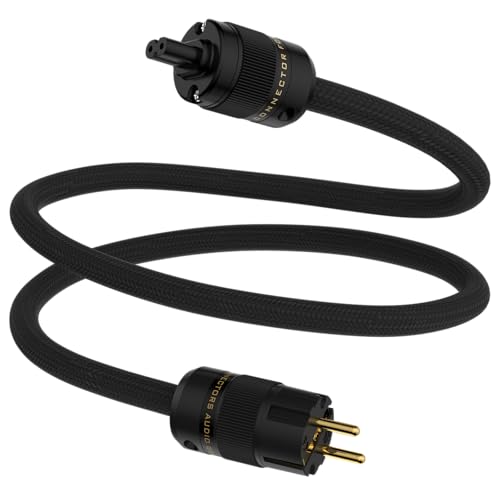 Tertullus HiFi High End Netzkabel C7 Stromkabel HiFi Audio kaltgerätekabel Mit Schukostecker & Kaltgerätestecker (P104-c7, 2m) von Tertullus