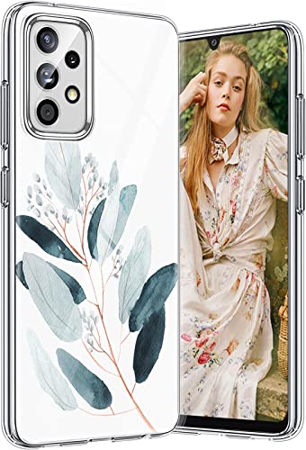 A33 5G Handyhülle für Samsung Galaxy A33 5G Hülle Transparent Dünn Original Blumen Muster Motiv, Slim Silikon Tasche Case Soft TPU Bumper Stoßfest Schutzhülle für Samsung A33 5G Handy von Teryei