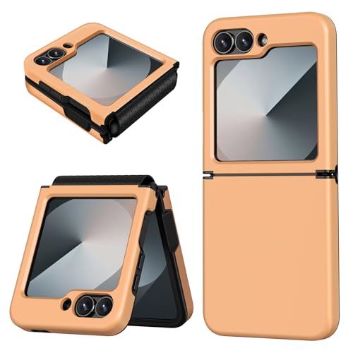 Handyhülle für Samsung Galaxy Z Flip 6 Hülle mit Scharnierschutzmit, Schutzhülle Z Flip 6 5G Silikon PC Case Stark Militär Fallschutz Stoßfest Anti-Scratch für Samsung Z Flip 6 Klapphülle (Orange) Handyhülle für Samsung Galaxy Z Flip 6 Hülle mit Scharnierschutzmit, Schutzhülle Z Flip 6 5G Silikon PC Case Stark Militär Fallschutz Stoßfest Anti-Scratch für Samsung Z Flip 6 Klapphülle (Orange) von Teryei