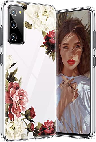 S20 FE 5G Handyhülle für Samsung Galaxy S20 FE 5G Hülle Transparent Dünn Original Blumen Muster Motiv, Slim Silikon Tasche Case Soft TPU Bumper Stoßfest Schutzhülle für Samsung S20 FE 5G Handy von Teryei