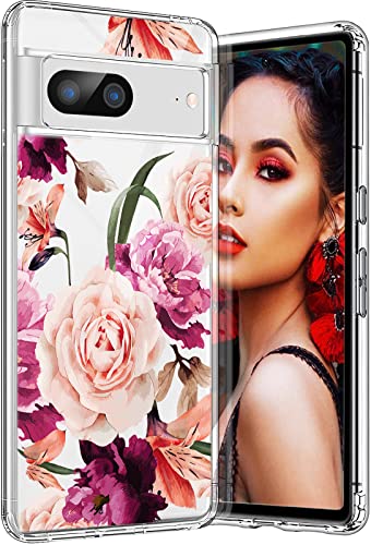 Teryei Blumen Handyhülle für Google Pixel 7A Hülle Ultra Dünn Silikon Transparent Original Blumen Muster Motiv Tasche Case, Slim Soft TPU Bumper Stoßfest Schutzhülle für Google Pixel 7A Handy von Teryei