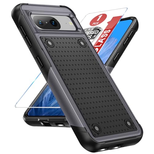 Teryei Handyhülle für Google Pixel 8a Hülle mit Schutzfolie, Silikon PC Dual Layer Google Pixel 8a Hülle Case, Stoßfest 360 Grad Outdoor Hüllen Schutzhülle für Pixel 8a Handy 6,1 Zoll (Schwarz+Grau) Teryei Handyhülle für Google Pixel 8a Hülle mit Schutzfolie, Silikon PC Dual Layer Google Pixel 8a Hülle Case, Stoßfest 360 Grad Outdoor Hüllen Schutzhülle für Pixel 8a Handy 6,1 Zoll (Schwarz+Grau) von Teryei