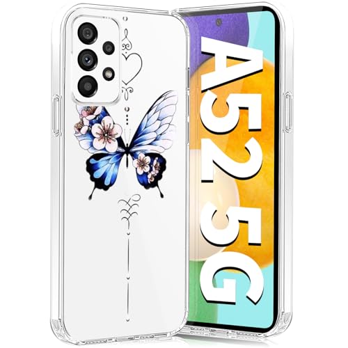 Teryei Handyhülle für Samsung Galaxy A52/A52s 5G - Soft Silikon TPU Blumen Schutzhülle, Dünne Weiche Schmetterlings Muster Transparent Clear Hülle (D) Teryei Handyhülle für Samsung Galaxy A52/A52s 5G - Soft Silikon TPU Blumen Schutzhülle, Dünne Weiche Schmetterlings Muster Transparent Clear Hülle (D) von Teryei