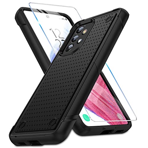 Teryei Handyhülle für Samsung Galaxy A53 5G Hülle mit Schutzfolie, Silikon PC Dual Layer Galaxy A53 Case Cover, Stoßfest 360 Grad Outdoor Hüllen Schutzhülle für Samsung A53 5G Handy 6,5 Zoll von Teryei