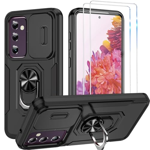 Handyhülle für Samsung Galaxy S20 FE 5G Hülle ,2 Glasfolie Schutzfolie, Militär Kameraschutz Ständer Hülle für Samsung S20 5G FE , Outdoor Kratzfest Cover Samsung S20 5G FE Stoßfest Case (Schwarz) Handyhülle für Samsung Galaxy S20 FE 5G Hülle ,2 Glasfolie Schutzfolie, Militär Kameraschutz Ständer Hülle für Samsung S20 5G FE , Outdoor Kratzfest Cover Samsung S20 5G FE Stoßfest Case (Schwarz) von Teryei