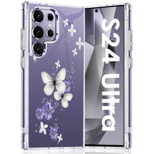 Teryei Handyhülle für Samsung Galaxy S24 Ultra Hülle Soft Silikon TPU Blumen Galaxy S24 Ultra 5G Hülle Schutzhülle Dünne Weiche Schmetterlings Muster Transparent Clear Hülle für Samsung S24 Ultra (c) Teryei Handyhülle für Samsung Galaxy S24 Ultra Hülle Soft Silikon TPU Blumen Galaxy S24 Ultra 5G Hülle Schutzhülle Dünne Weiche Schmetterlings Muster Transparent Clear Hülle für Samsung S24 Ultra (c) von Teryei