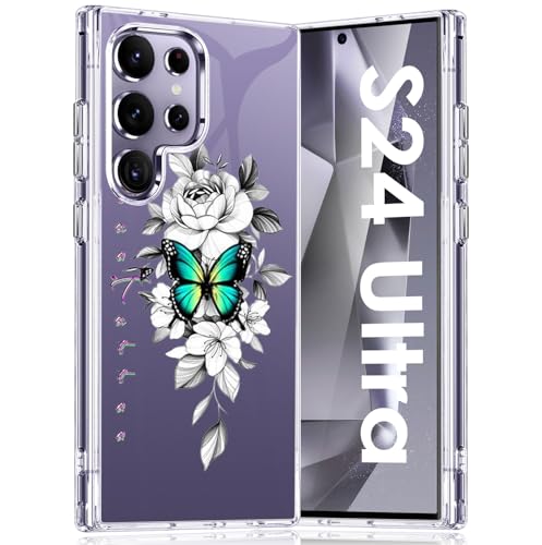 Teryei Handyhülle für Samsung Galaxy S24 Ultra Hülle Soft Silikon TPU Blumen Galaxy S24 Ultra 5G Hülle Schutzhülle Dünne Weiche Schmetterlings Muster Transparent Clear Hülle für Samsung S24 Ultra (b) Teryei Handyhülle für Samsung Galaxy S24 Ultra Hülle Soft Silikon TPU Blumen Galaxy S24 Ultra 5G Hülle Schutzhülle Dünne Weiche Schmetterlings Muster Transparent Clear Hülle für Samsung S24 Ultra (b) von Teryei