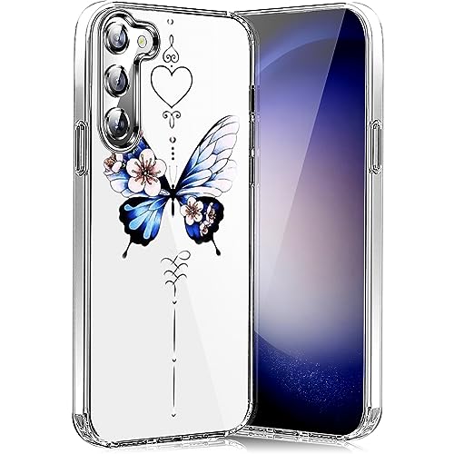 Teryei für iPhone SE Hülle 3/2 (2022/2020), Soft Silikon TPU Blumen iPhone 8/7 HandyHülle Dünne Weiche Schutzhülle Schmetterlings Muster Transparent Clear Handytasche für iPhone SE 4,7 Zoll case (D) von Teryei