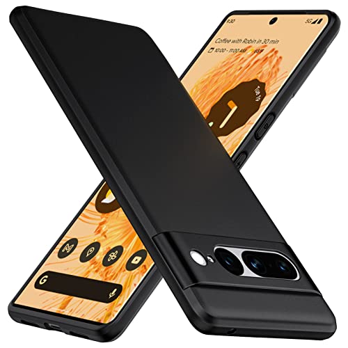 TesRank Google Pixel 7 Pro Hülle, Matte Oberfläche Soft Hüllen [Ultra Dünn] [Kratzfest] TPU Schutzhülle Case Weiche Handyhülle für Google Pixel 7 Pro-Schwarz von TesRank