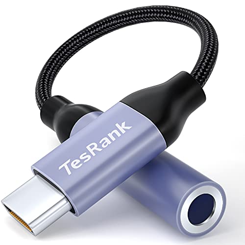 TesRank USB C zu 3.5mm Klinke, USB C auf 3.5 mm Adapter Aux Jack Audio mit DAC Chip Kopfhörer Adapter für Handy Sumsung Galaxy/Xiaomi/Huawei/Google Pixel/OnePlus-10cm von TesRank