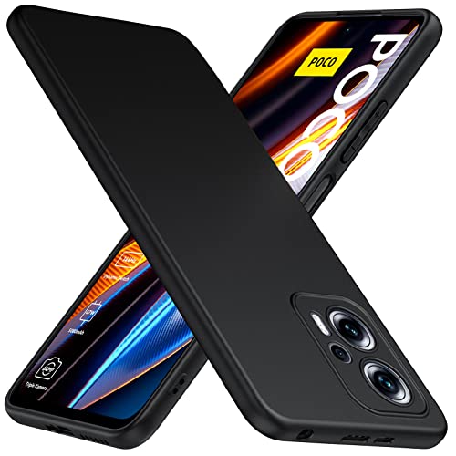 TesRank Xiaomi Poco X4 GT 5G Hülle, Matte Oberfläche Soft Hüllen [Ultra Dünn] [Kratzfest] TPU Schutzhülle Case Weiche Handyhülle für Xiaomi Poco X4 GT 5G-Schwarz von TesRank