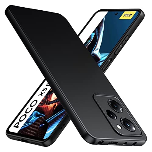 TesRank Xiaomi Poco X5 Pro 5G Hülle, Matte Oberfläche Soft Hüllen [Ultra Dünn] [Kratzfest] TPU Schutzhülle Case Weiche Handyhülle für Xiaomi Poco X5 Pro 5G-Schwarz von TesRank