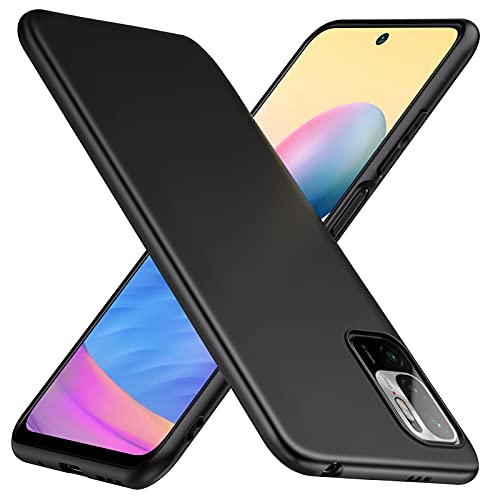 TesRank Xiaomi Redmi Note 10 5G & Poco M3 Pro 5G Hülle, Matte Oberfläche Soft Hüllen [Ultra Dünn] [Kratzfest] TPU Schutzhülle Case Weiche Handyhülle für Redmi Note 10 5G & Poco M3 Pro 5G -Schwarz von TesRank