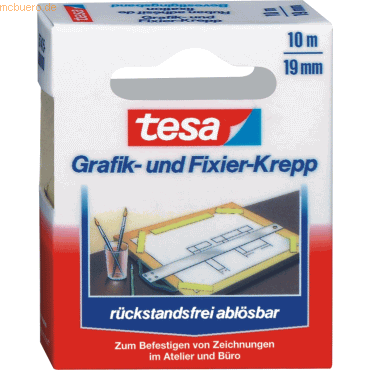 10 x Tesa Fixier- und Abdeckband 19mm x 10m gelb von Tesa