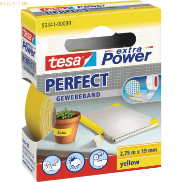 10 x Tesa Gewebeband extra power 2.75mx19mm gelb 10 x Tesa Gewebeband extra power 2.75mx19mm gelb von Tesa